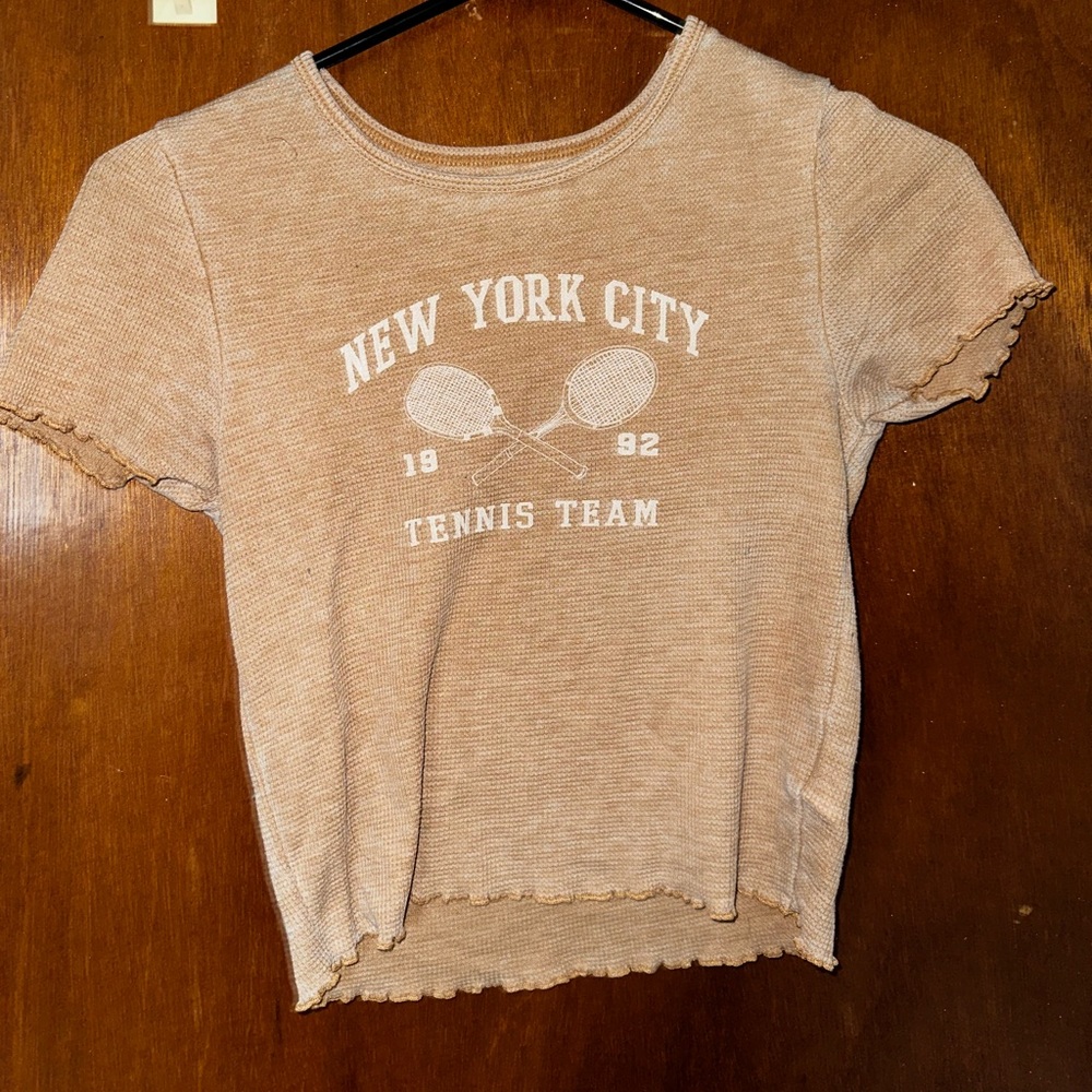 Plain waffle tennis tee